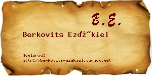 Berkovits Ezékiel névjegykártya